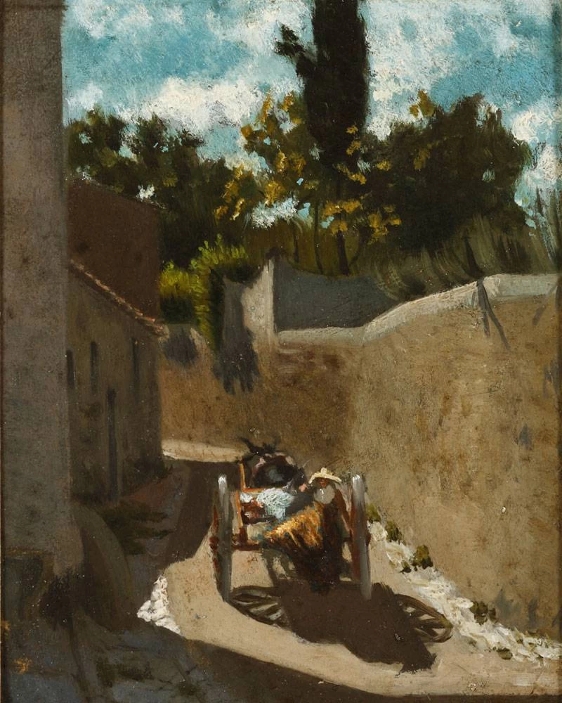 Strada di campagna con barroccio